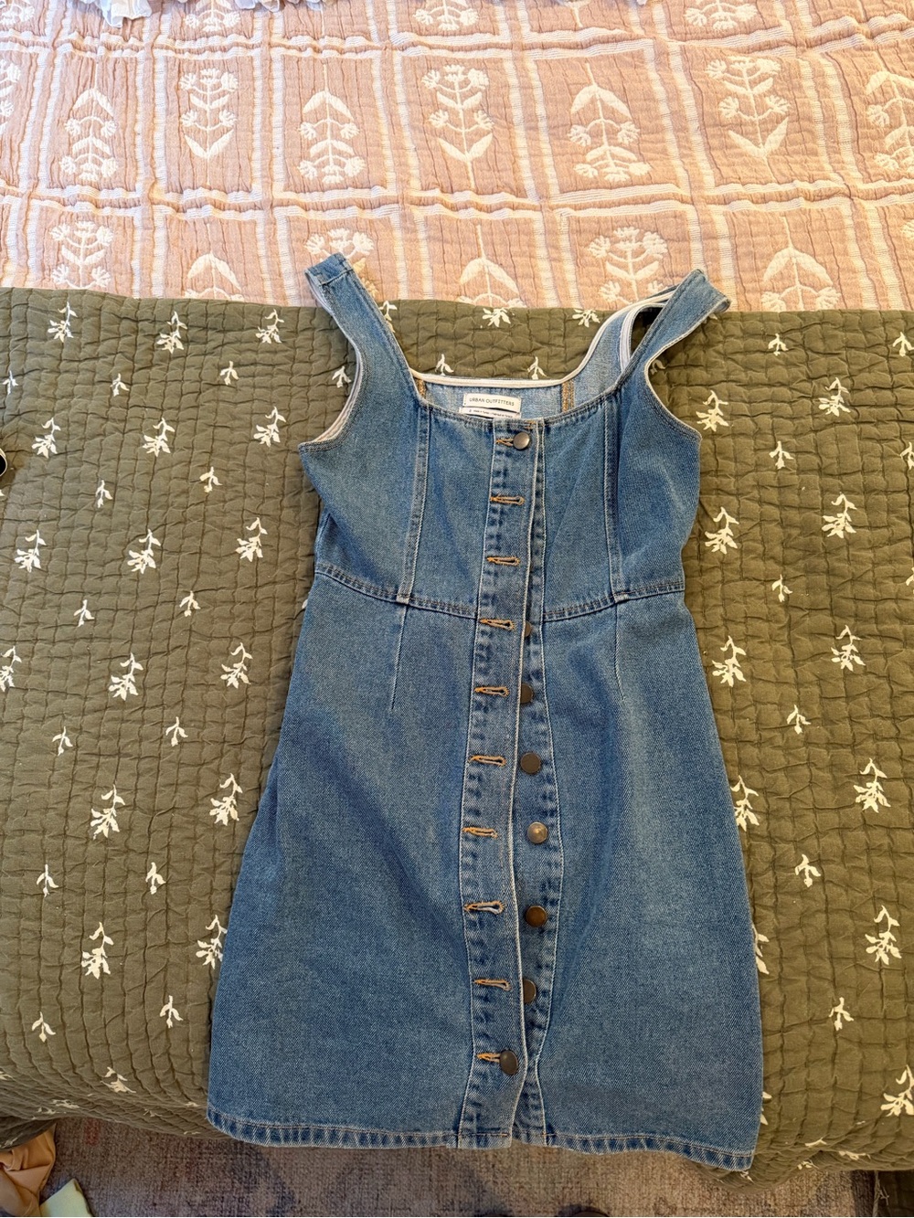 Urban Outfitters Blue Denim Button-Front Mini Dress